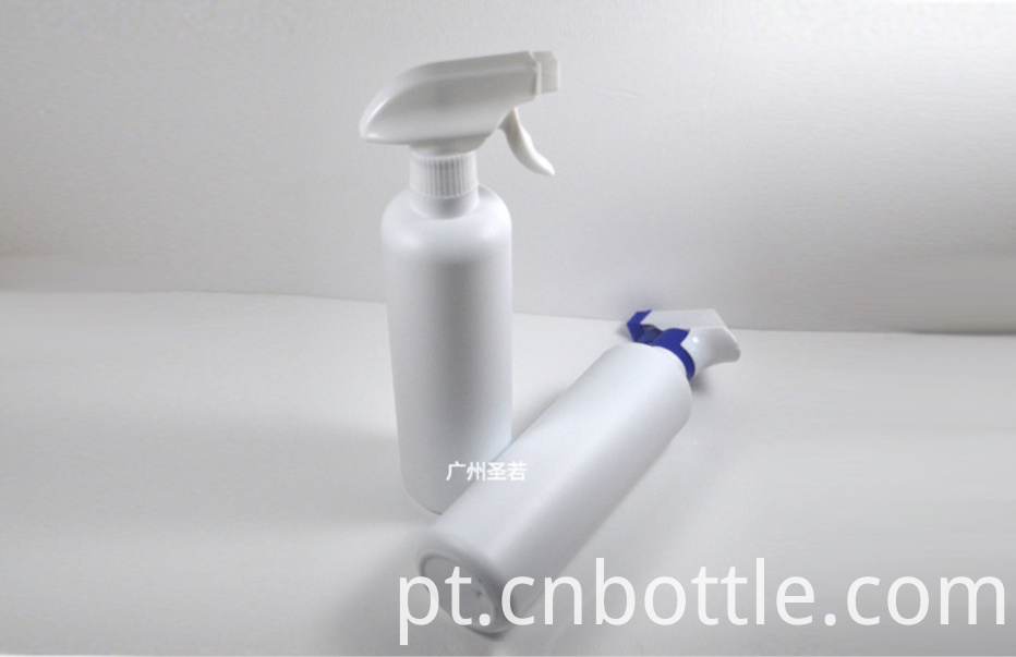 Garrafa plástica branca do pulverizador do HDPE e bomba de pulverizador branca do disparador White HDPE Plastic Spray Bottle And White Trigger Spray Pump